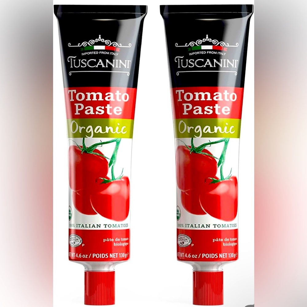 Tuscanini Organic Tomato Paste Tube (2
Pack) Double Concentrate, NON-GMO